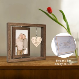 Home is Where Mum is Wood Photo Frame Mother Birthday Christmas Gifts from Daughter Son - Display Two 15x10 CM