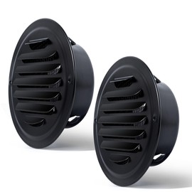 4 Inch Round Air Vent Cover, Stainless Steel Soffit Vents with Built-in Fine Mesh for Wall, House, Office, Garage, Apartment, Black