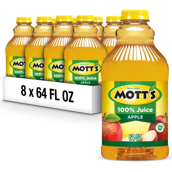 Mott's 100% Original Apple Juice, 64 Fluid Ounce Bottle (Pack of 8)