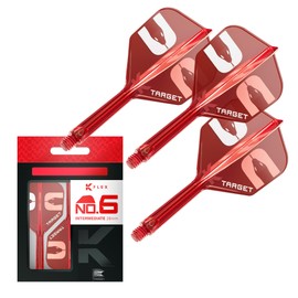 Target Darts Nathan Aspinall The Asp K-Flex Flight & Shaft System, Red | No.6 Kflex – Intermediate (26mm) All-In-One K Flex Flights and Shafts, Professional Dart Accessories