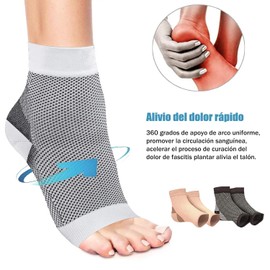 Calcetines Fascitis Plantar Compresión, Tobillera Deportiva, Beige, S/M