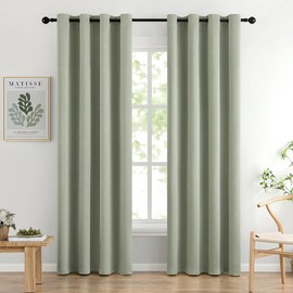 MIULEE Room Darkening Curtains Thermal Insulated Drapes Solid Window Treatment Set Grommet Top Light Blocking Blackout Curtain for Living Room/Bedroom 2 Panels 52 x 84 inch Sage Green