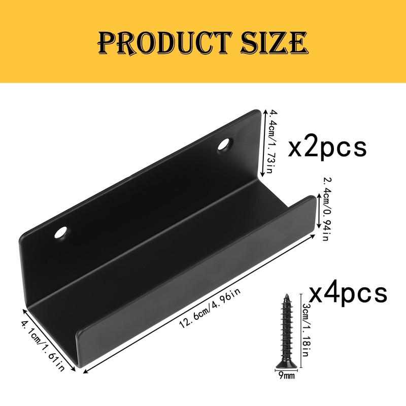 Xingwenhao Heavy Duty Hooks, Pack of 2 U Angle, U