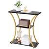 Hoctieon 3 Tier Console Table with Open Wood Shelves, Decorative