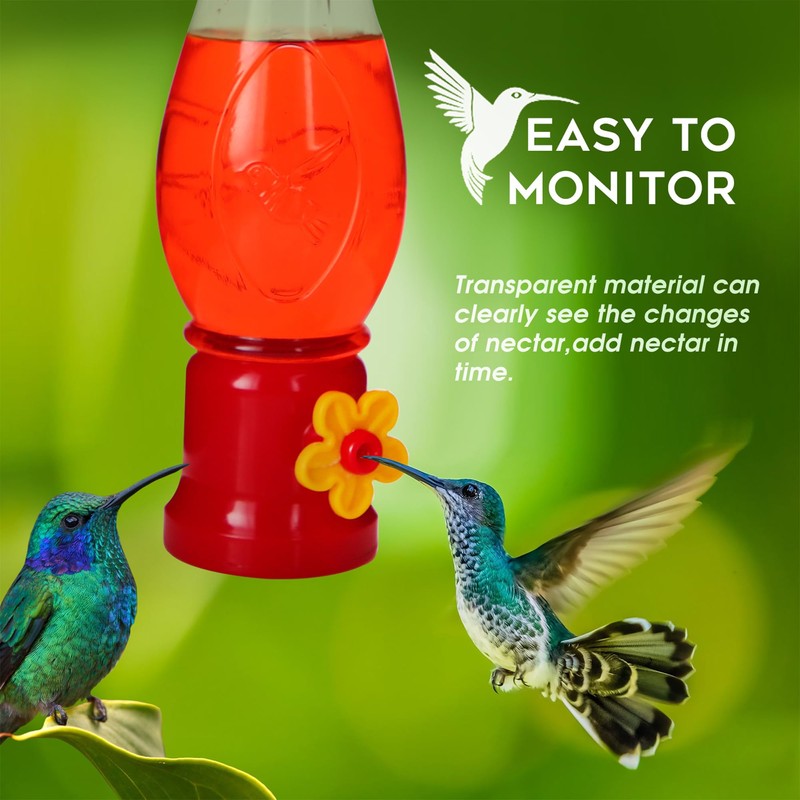ORIENTOOLS Hummingbird Feeder 4Pack, Mini Hanging Flower Bird Feeders for