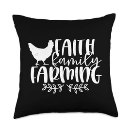 Country Farm Designs Faith Family Country Farm Chicken Design Throw Pillow, 18x18, Multicolor