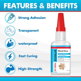 Wood Glue, 30gx2 Wood Glue Clear for Wood Repair,Fast-Curing & Weatherproof Adhesive, Safe & Non-Toxic, Instant & Super Viscosity Glue for Glass, Wood, Ceramic, Plastic, Metal, Stone, Jewelry, DIY