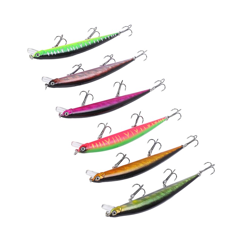 6PCS Minnow Fishing Lure Long Throw Floating Artificial Hard Bait