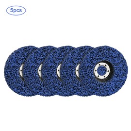 CSD Disc Sanding Disc, Diameter 115 mm Cleaning Disc Set, Coarse Cleaning Disc for Angle Grinder, Clean Strip Disc Nylon Fabric Disc for Grinding, Polishing, Rust Removal (5 Pieces, Blue)