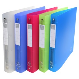 Exacompta 51359E Ring Binder, Chromaline Polypropylene 700 microns, 4 Rings, Spine 40 mm, DIN A4, Random Colour