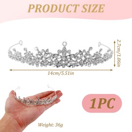 Queen Crown, Bridal Tiara, Queen Crown, Wedding Crown, Tiara for Wedding, Women's Tiara, Round Bridal Tiaras, Queen Crown Decoration, Wedding Bridal Crystal Tiara, Stage Performances and Parties,