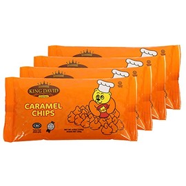 King David Vegan Caramel Chips Non-dairy Lactose Free Kosher 250-gram Bags (Pack of 4)