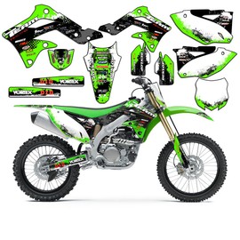 Team Racing Graphics kit Compatible with Kawasaki 2002-2009 KLX 110, Scatter