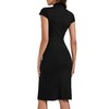 Umenlele Women’s Elegant Mock Neck Short Sleeve Ribbed Bodycon Sheath