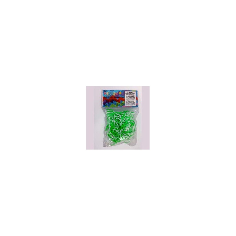 Original Rainbow Loom Bands-Green and White!!!