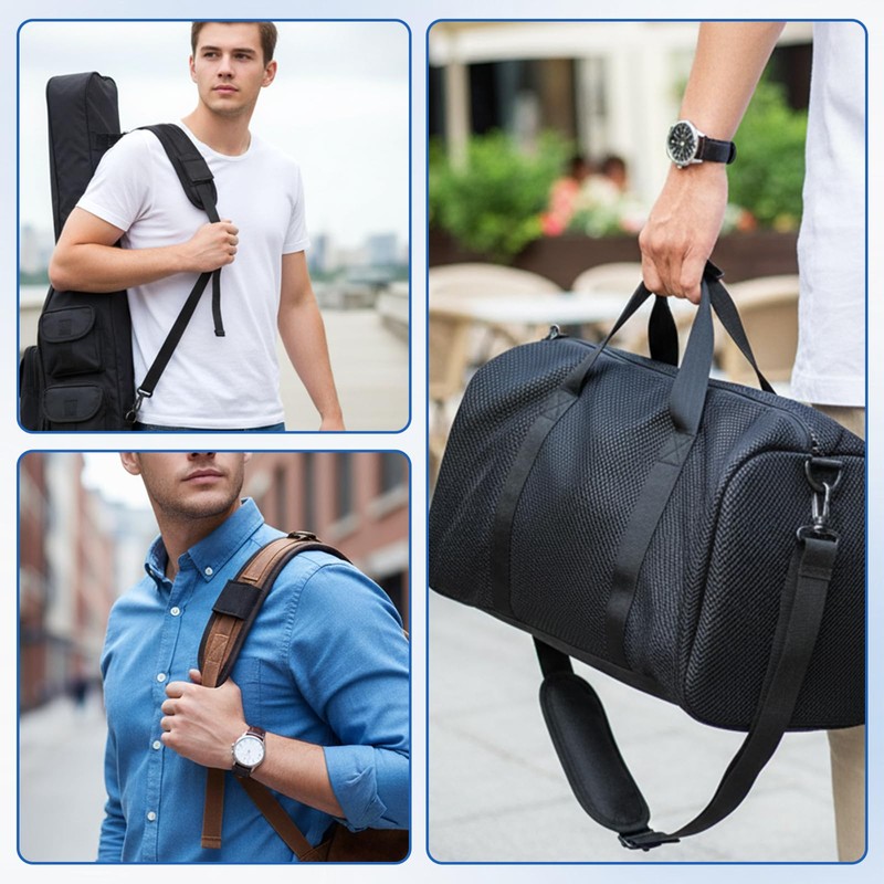 Removable Backpack Strap Pads, Universal Breathable Cushion, Black Shoulder Strap