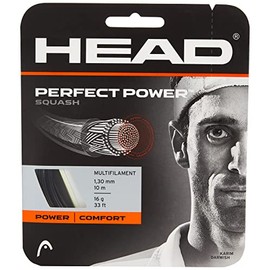 Head Perfect Power Squash Racquet String - Multi-Colour/Black, Size 16