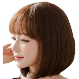 [morningplace] Choose Color Neat Bob Wig with Net Smooth Straight (Brown./)