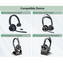 XRHTONG Replacement Ear Pads Compatible with Poly Voyager 4320 UC/4310 UC/Voyager Focus UC/Voyager Focus 2 UC USB-A Headsets Ear Pads Cushions