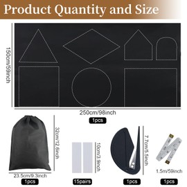 150 x 250 cm Portable Blackout Roller Blind, Stick-On Blackout Blind, Blackout Material, No Drilling, for Windows, Bedroom, Children's Room, Attic