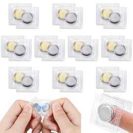 Wzenclave 10 Pairs New Hidden Sew Magnetic Snap Curtain Magnetic Closures Tool Set PVC Hidden Purse Closure for Fastener Handbag Cloth Clasp DIY Craft Making Sewing Tools（15 * 2MM/0.59“*0.08”）
