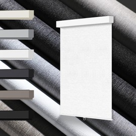 Blindify Blackout Roller Shades, Cordless Roller Blinds for Windows, Thermal Insulated Fabric Window Shades UV Protection for Home, Office, Bedroom, Door, White, 20" W x 72" H