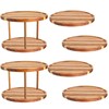 Reallnaive 6 Pcs 11" Acacia Wood Lazy Susan Organizer Set,