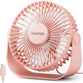 Gaiatop USB Desk Fan, 3 Speeds Strong Airflow,5.5 Inch Portable 90° Rotate Quiet Cooling