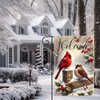 Merry Christmas Garden Flag 12x18 Double Sided Welcome Winter Cardinal