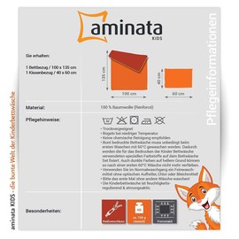 Aminata Kids Children's Bed Linen Elephant Africa Kids Boys Girls Baby Bedding Set 100 x 135 cm Cotton Beige Soft & Cuddly with Zip