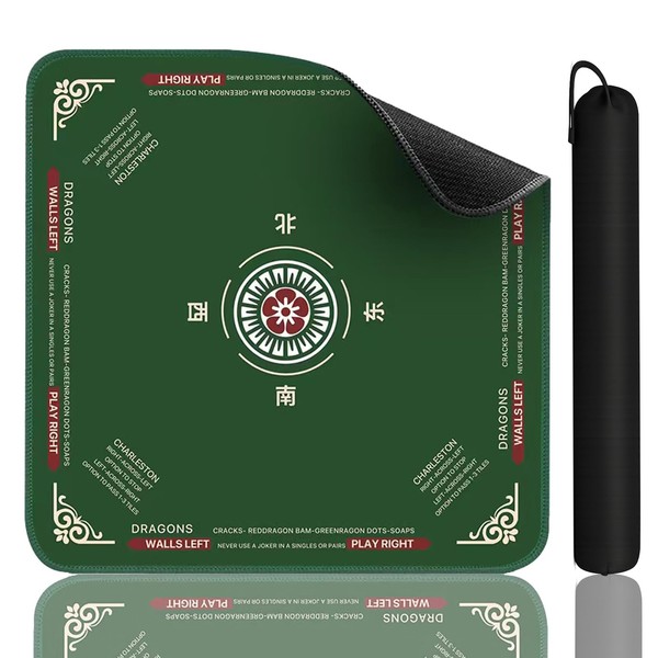 Mahjong Mat 31.5"x31.5" Noise Reduction, Anti-Slip Table Cover, Mahjong Tablecloth