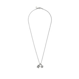 COACH Men's Unisex Sterling Silver Signature Charm Necklace