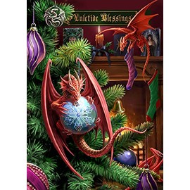 Little Helpers&nbsp;&ndash;&nbsp;Anne Stokes Weihnachtskarte mit Drachenmotiv