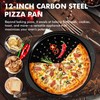 tchrules 2 Pack Pizza Pan 12 Inch with Holes&Handle, Non-Stick