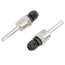 Pack of 2 Immersion Sleeve 1/2 Inch, 50 mm Stainless Steel Diving Sleeve G 1/2 Inch Thread, Immersion Protection Tube for Temperature Sensor, 8 x 50 mm Immersion Sleeves for Thermocouples, Protective