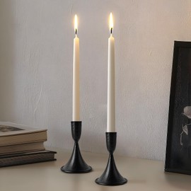 Black Candlestick Holders Taper Candle Holder Set of 2 Hand-Forged Cast Iron Candles Holders Tapered Candlestick Holder for Candlesticks,Vintage Candle Stick Holder Decor for Wedding Party