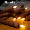 West Ivory 6 Pack, 10" LED Flameless Brown Tan Fluted