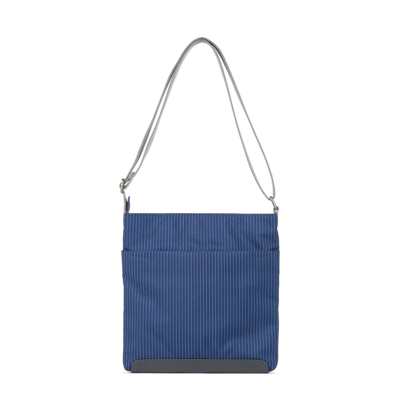ROKA London Kennington B Dark Wash Medium Recycled Canvas Crossbody