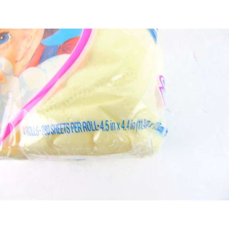 Vintage 1992 Quilted Northern Pastels Yellow Bathroom Tissue 4 Roll