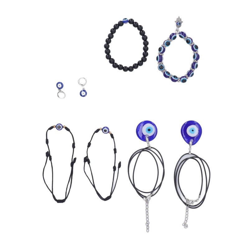6 Pcs Scary Eye Bracelet Blue Eyes Good Luck Amulet