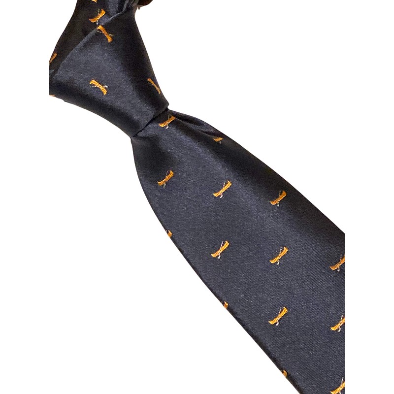 Frederick Thomas navy men-s tie with canoe kayak embroidered design