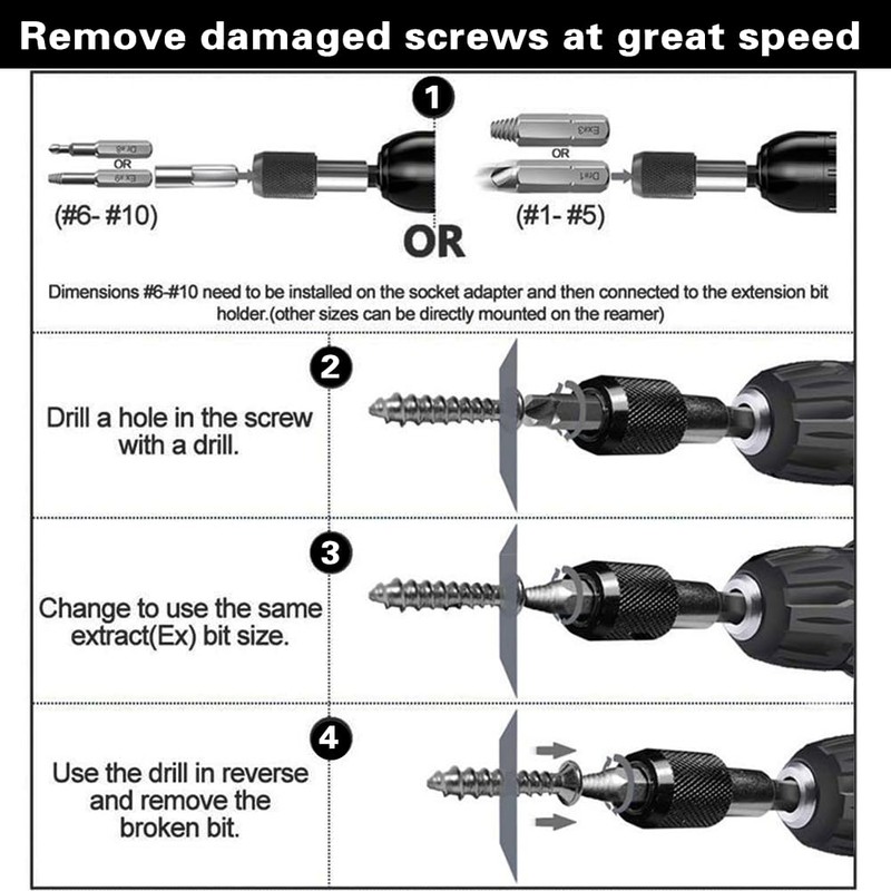 JoyTube 22 PCS Damaged Screw Extractor Set, Easy Out Stripped