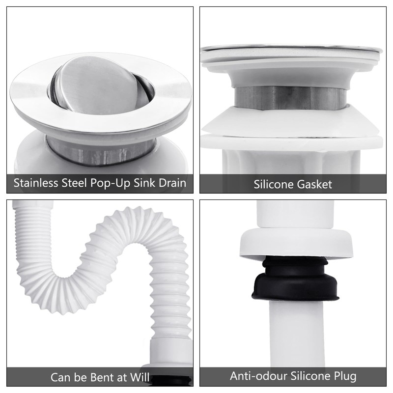 Flexible Waste Pipe,Viceda 40mm Bathroom Sink Waste Pipe with Waste