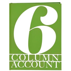 BookFactory 6 Column Ledger Book/Account Book/Accounting Ledger/Notebook (Six Columns Columnar Book) - Soft Touch Laminate Hardbound, 100 Pages, 8.5" x 11" (ACT-100-7CS-VM(Accounting-6)-AX)