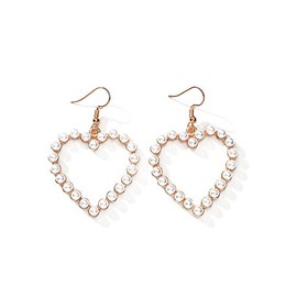 Pearl Heart Earrings for Women Heart Earrings Pearl Wedding Drop Earring Statement Heart Earrings Valentines Christmas Mother’s Day Jewelry (pearl2)