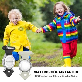 AGENTNANO 2 Pack Waterproof Airtag Holder for Kids Hidden with Pin, Airtag Holder Case Rugged Full Body Anti-Scratch Airtag Tracker Case for Children, Elderly, Backpack, Clothes (Black & White)