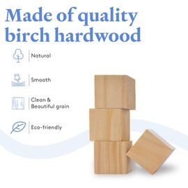 Woodpeckers Wood Cubes 1-1/4 inch Unfinished, Small Blocks, Crafts & Décor | Woodpeckers - Pack of 25, Natural