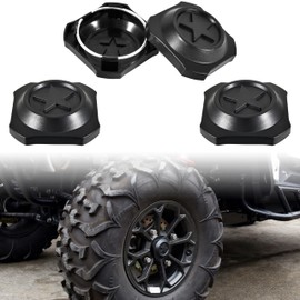 SAUTVS Black Wheel Hub Caps for Polaris RZR XP 1000/XP 4 1000 2024+, Durable PP Material Wheel Rim Cover Center Tire Caps Accessories(4PCS)
