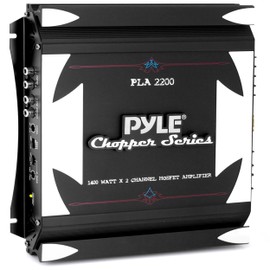 Pyle 2 Channel Car Stereo Amplifier- 1400W Dual Channel Bridgeable High Power MOSFET Audio Sound Auto Small Speaker Amp w/ Crossover, Bass Boost Control, Gold Plated RCA Input Output, Black - PLA2200
