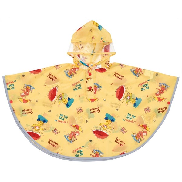 Skater RAPO2-A Rain Poncho, Raincoat, For Children, Curious George, 23,
